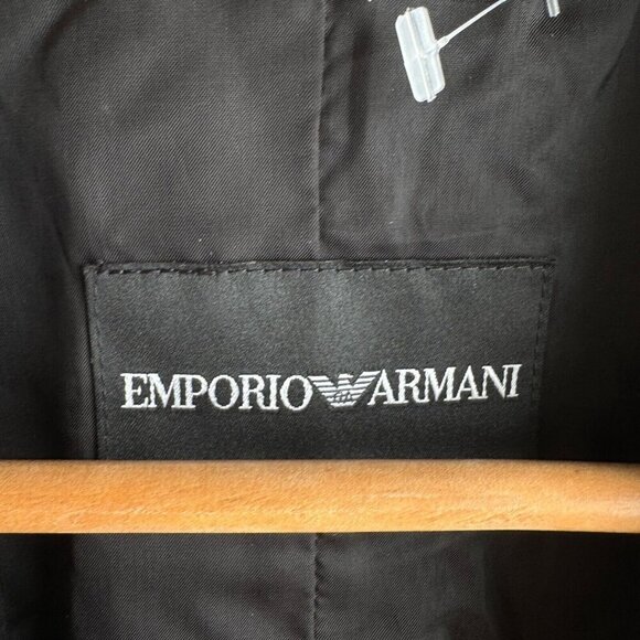 Emporio Armani Black Textured Cropped Blazer 46/M - Picture 4 of 5